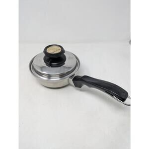 COOK-O-MATIC 1 qt Sauce Pan With Lid 18-8 5 PLY Stainless Steel USA Made 7”